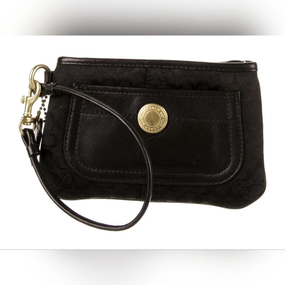 Coach | 1941 Leather Trim Canvas Wristlet | Color: Black | Vintage